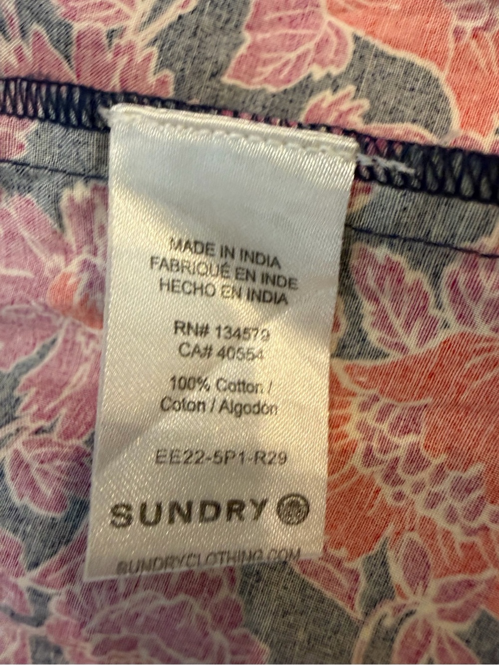 SUNDRY for Evereve Anywhere Ditzy Floral Pink Red Navy Mini Dress Size 1 Small - Picture 10 of 11